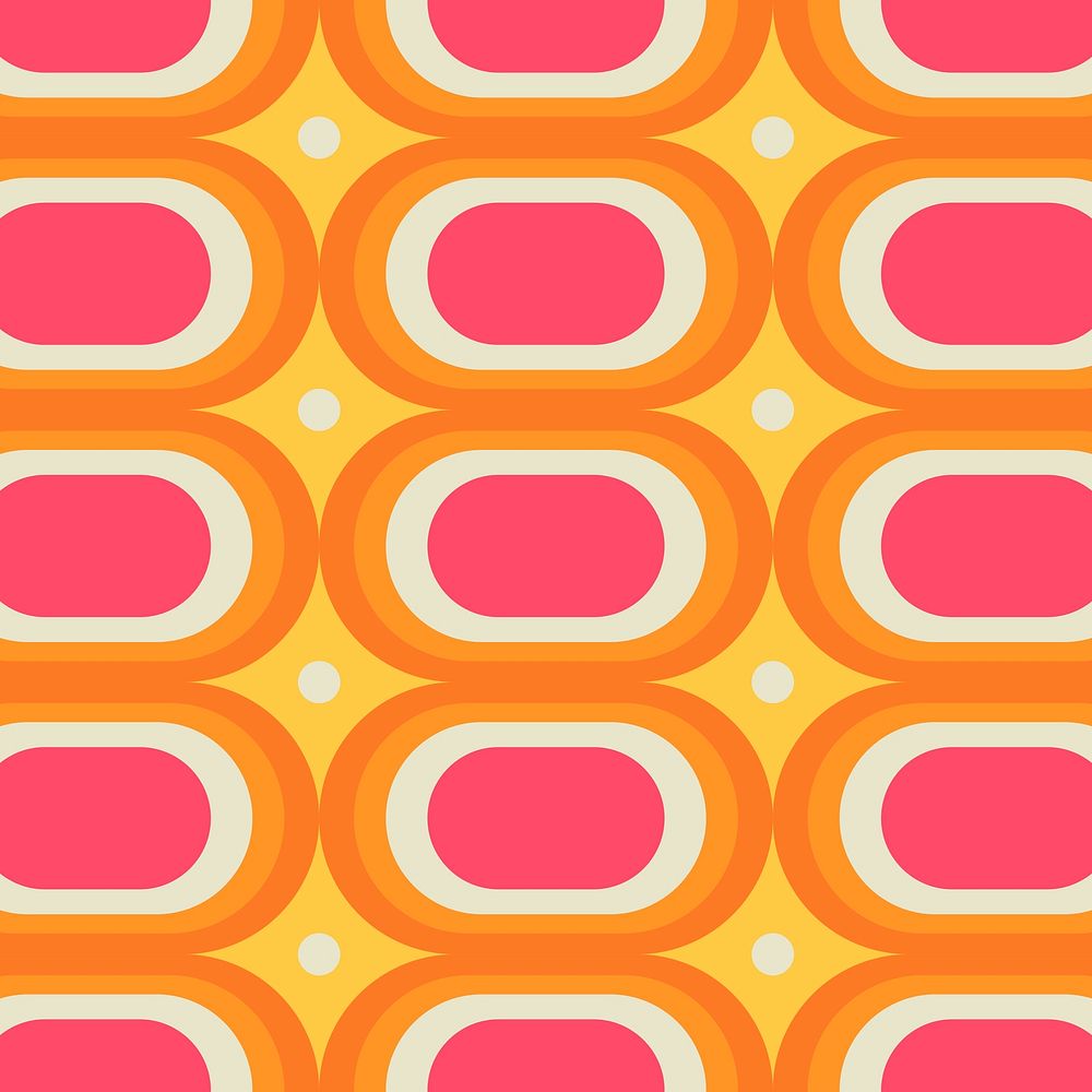 Geometric oval pattern background, retro colorful design