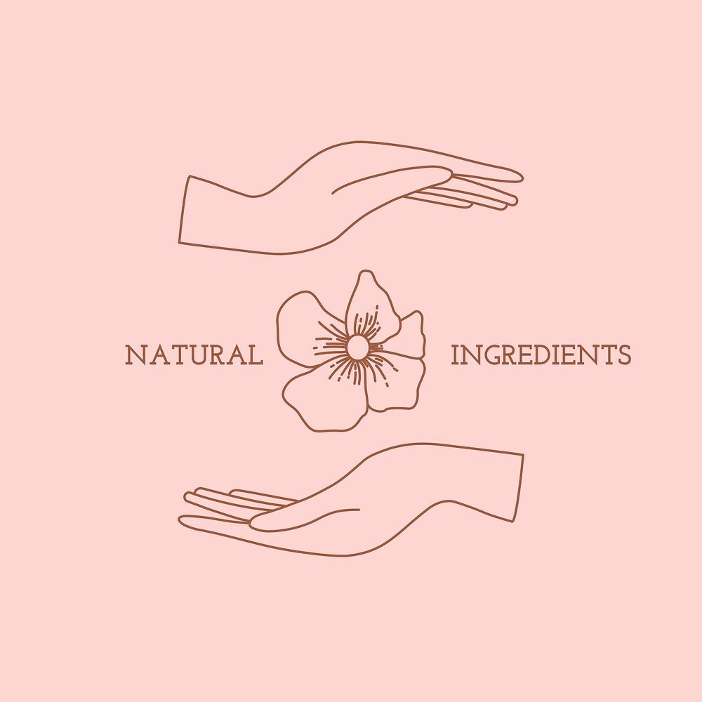Aesthetic flower logo template psd, natural health & wellness branding