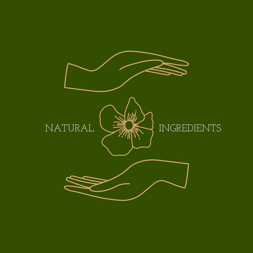 Natural flower logo badge, minimal illustration