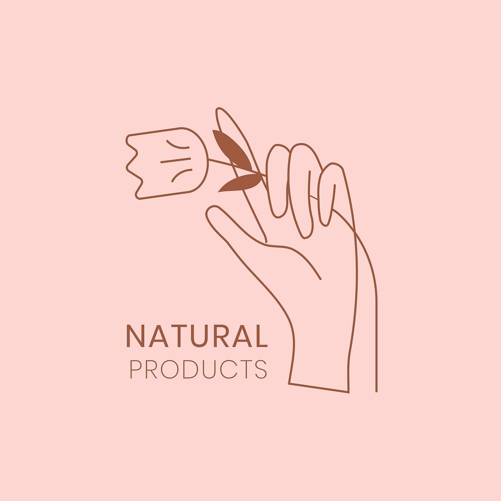 Aesthetic logo template psd, natural product branding