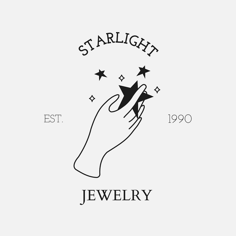 Aesthetic jewelry logo badge, minimal illustration