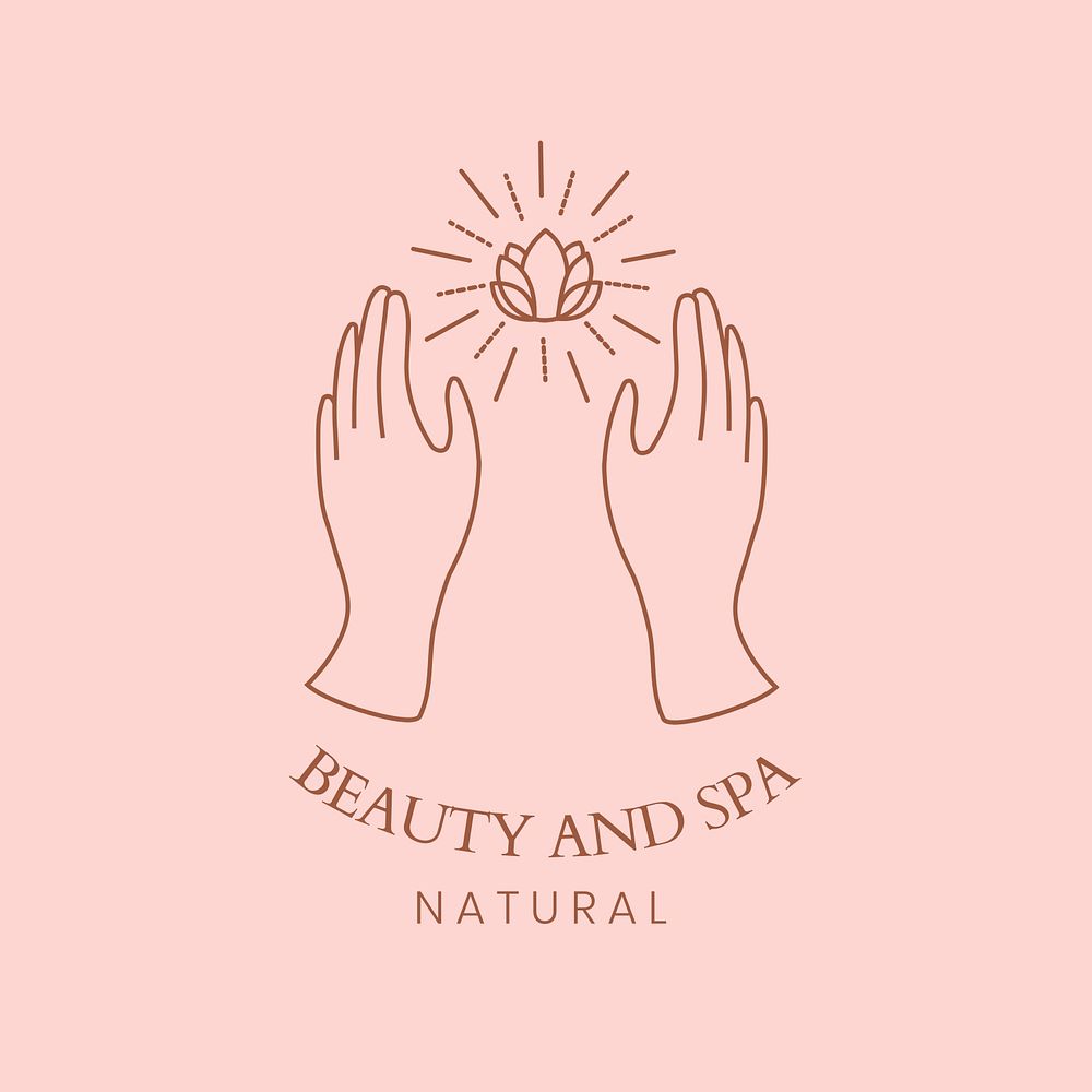 Spa logo template psd, for health & wellness branding pink design