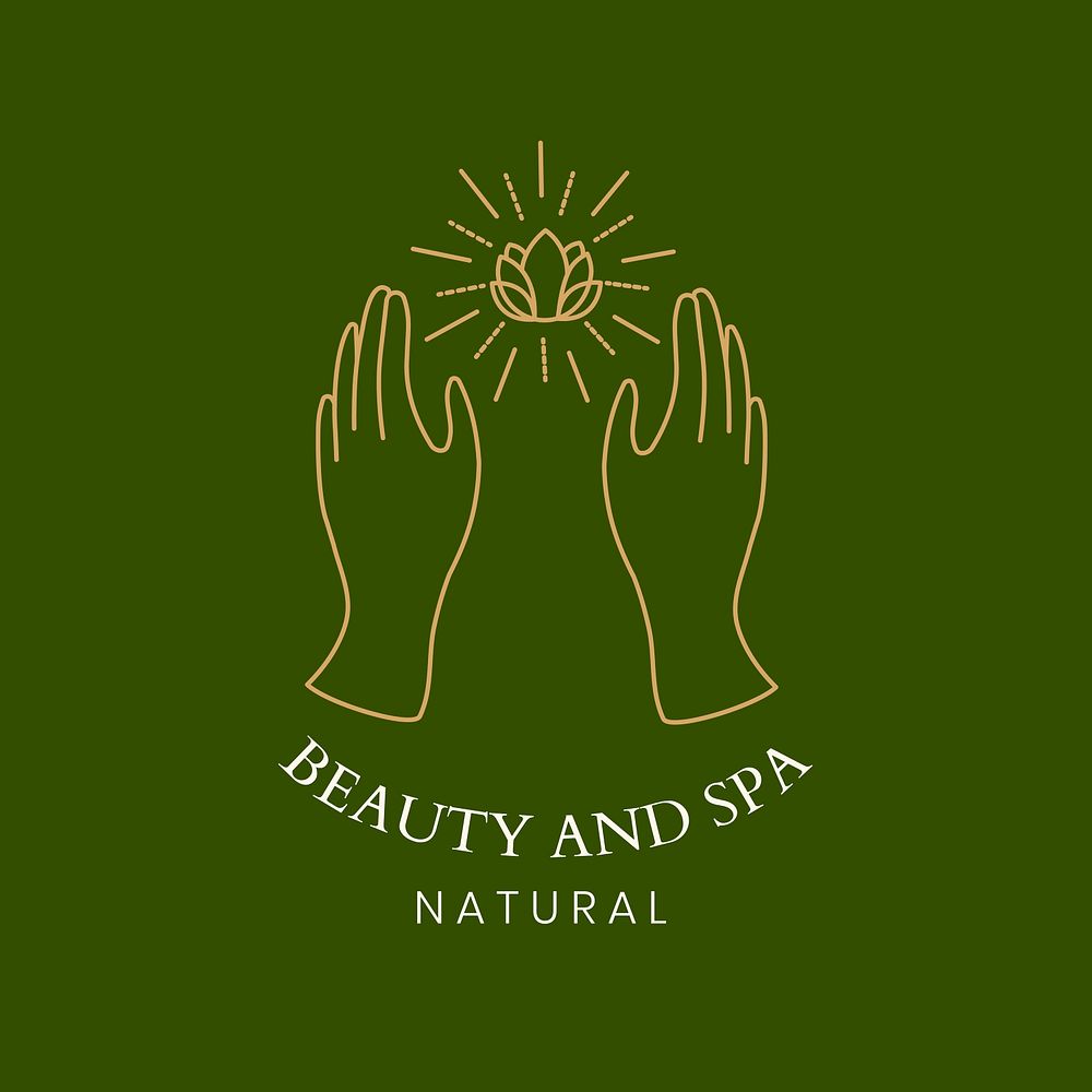 Beauty & spa logo badge, minimal illustration