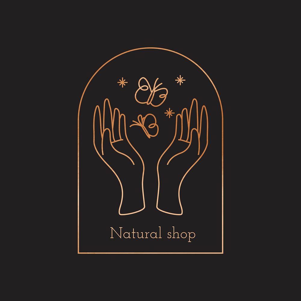 Aesthetic logo template psd, for natural health & wellness branding