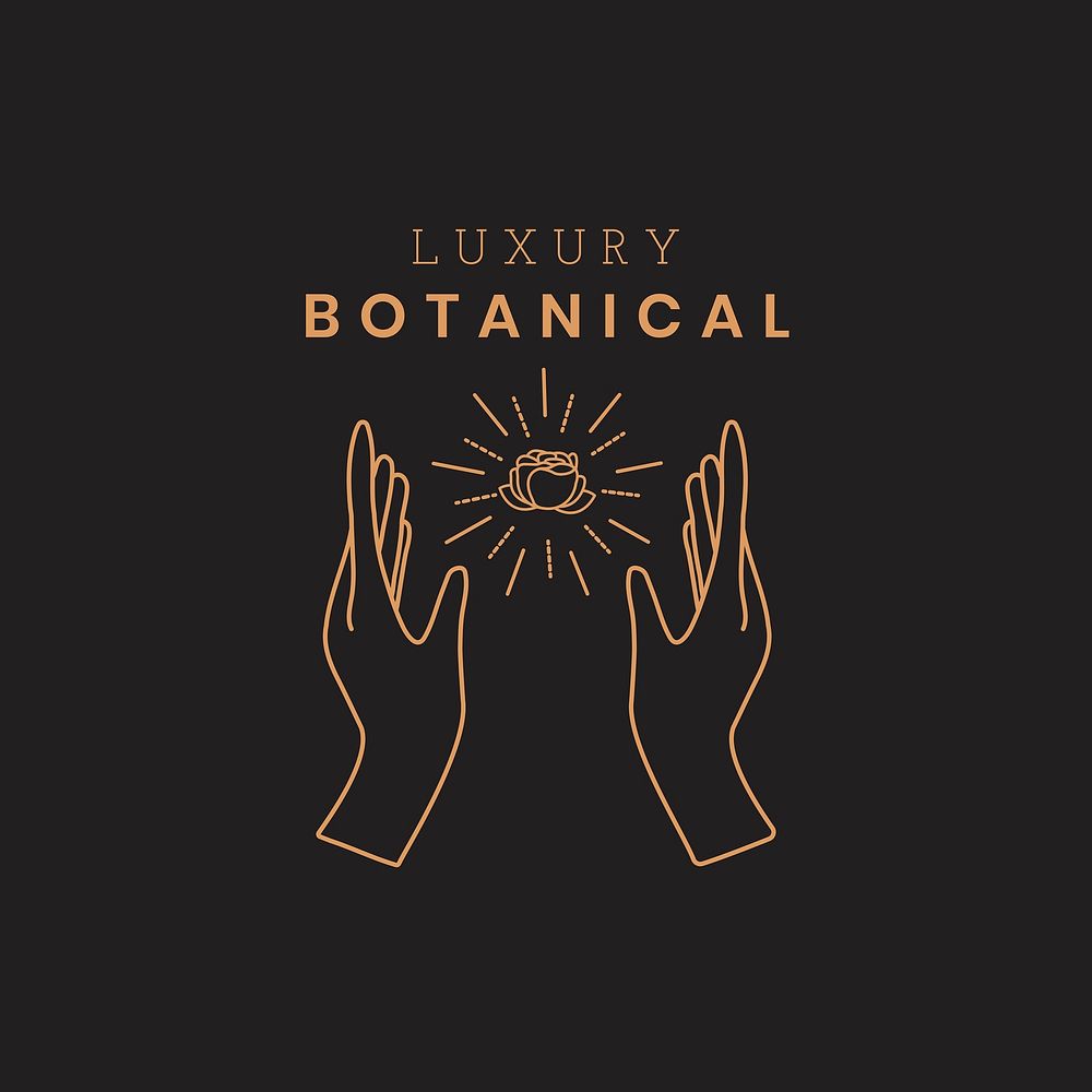 Luxury botanical logo template design, for health & wellness branding vector