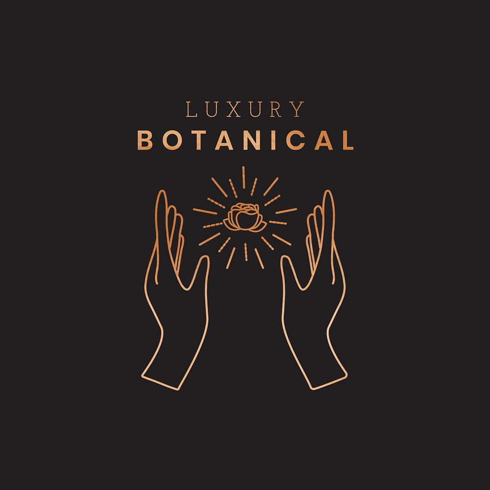 Luxury botanical logo template psd, for health & wellness branding