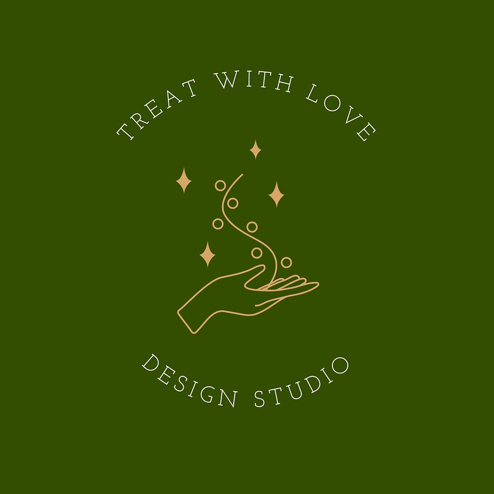 Treat with love logo badge, minimal illustration
