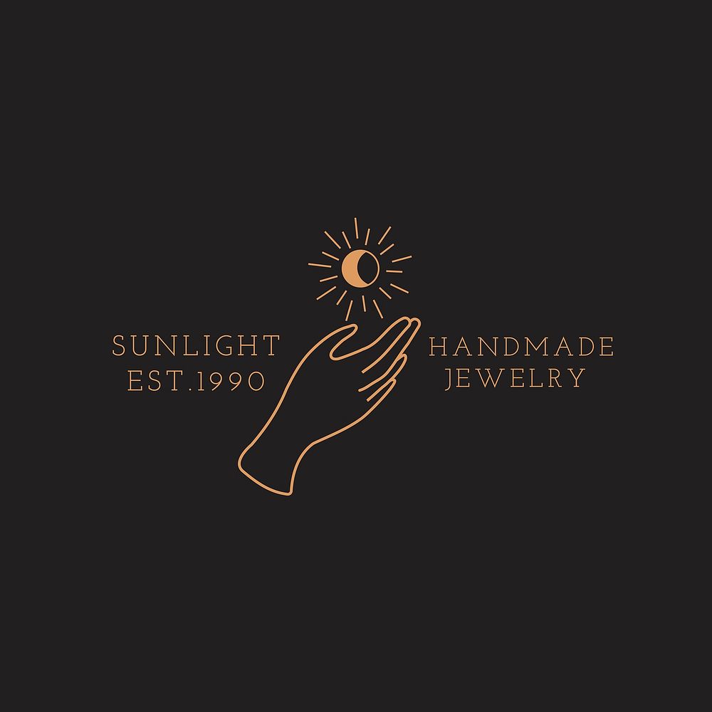 Aesthetic hand logo template vector, editable minimal design