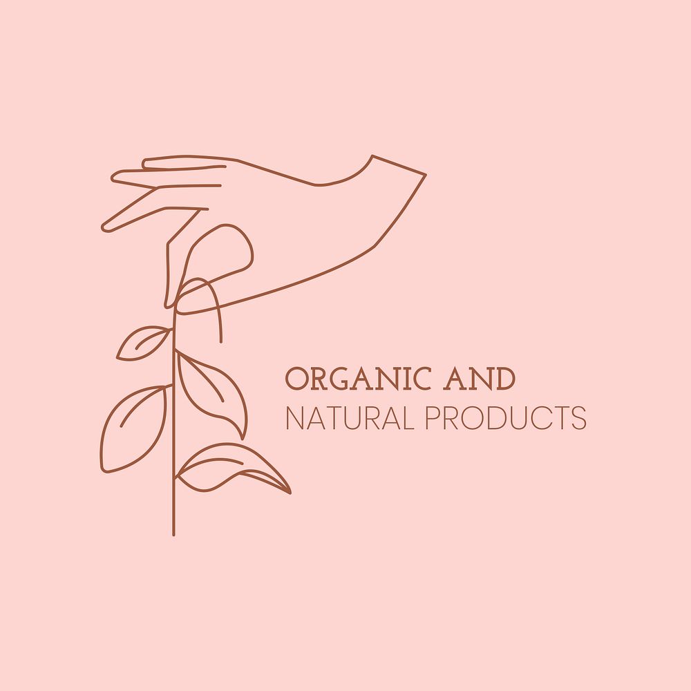 Aesthetic organic logo template psd, health & wellness branding pink design