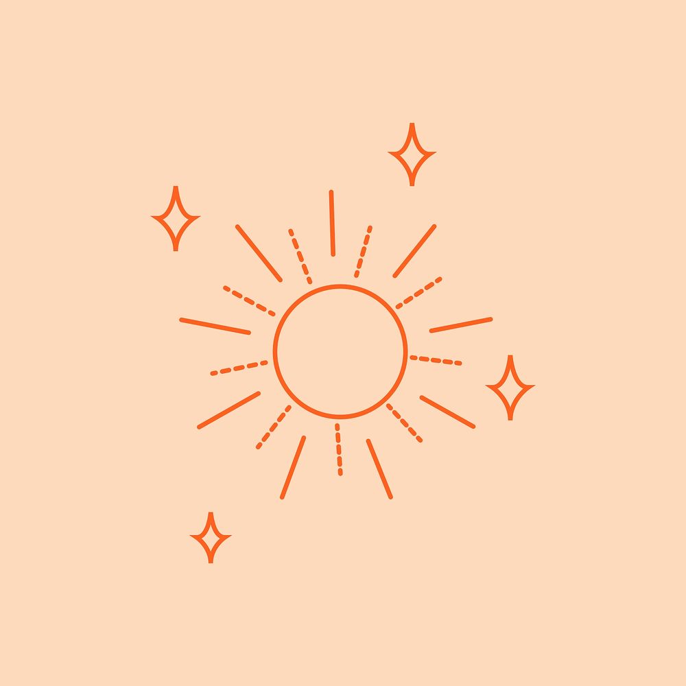 Celestial sun aesthetic sticker psd, design element