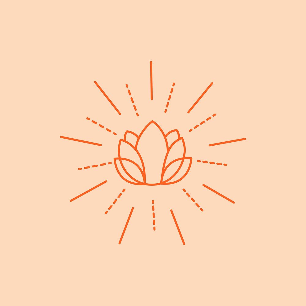 Lotus aesthetic sticker design element vector