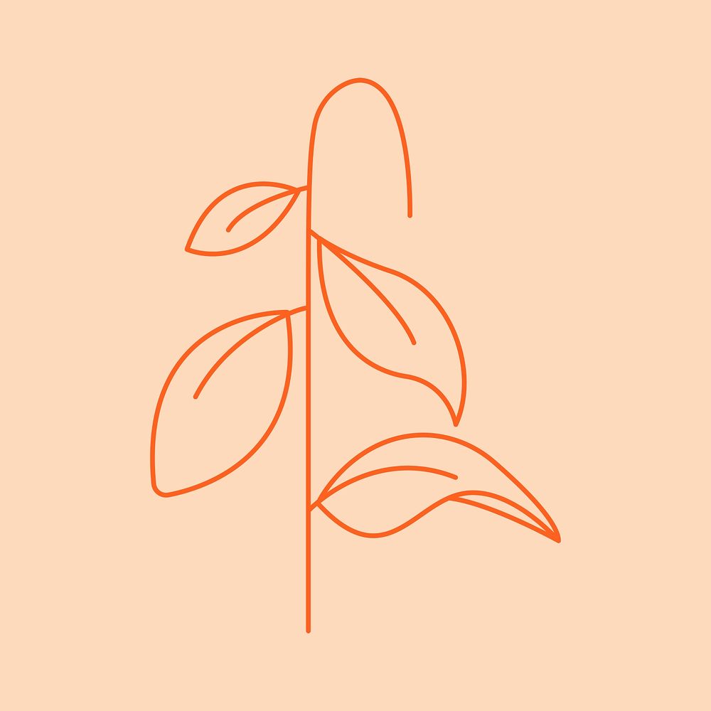 Leaf aesthetic sticker psd, design element