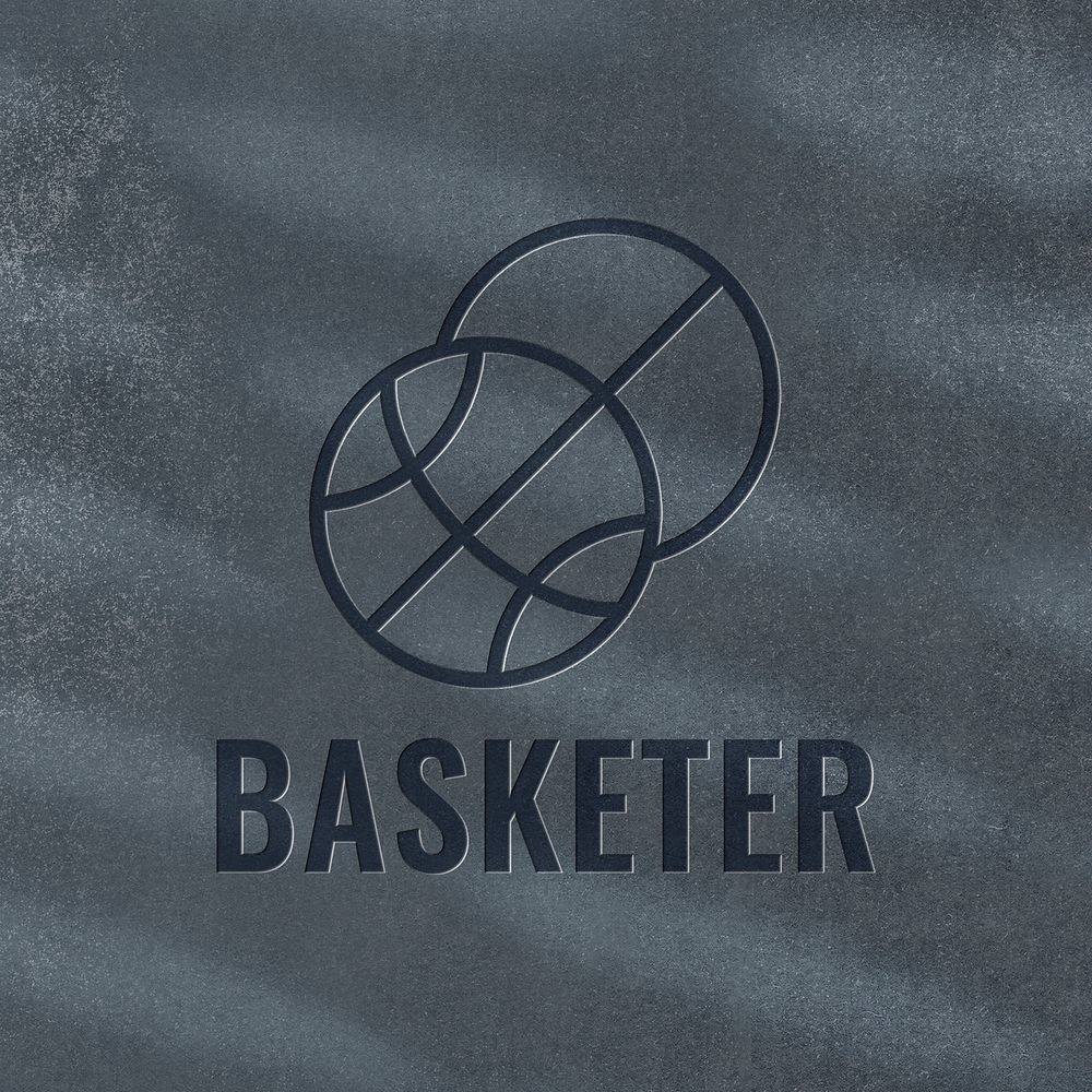 Basketball logo effect template, sports club business, realistic design psd