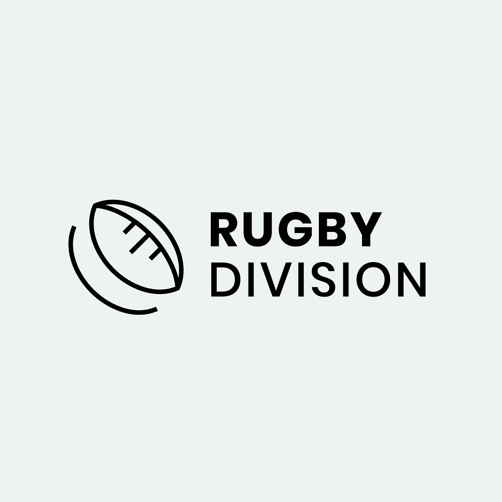 Rugby logo clipart, sports club business graphic in minimal design