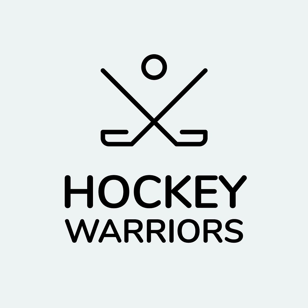 Hockey sports logo clipart, minimal business branding graphic