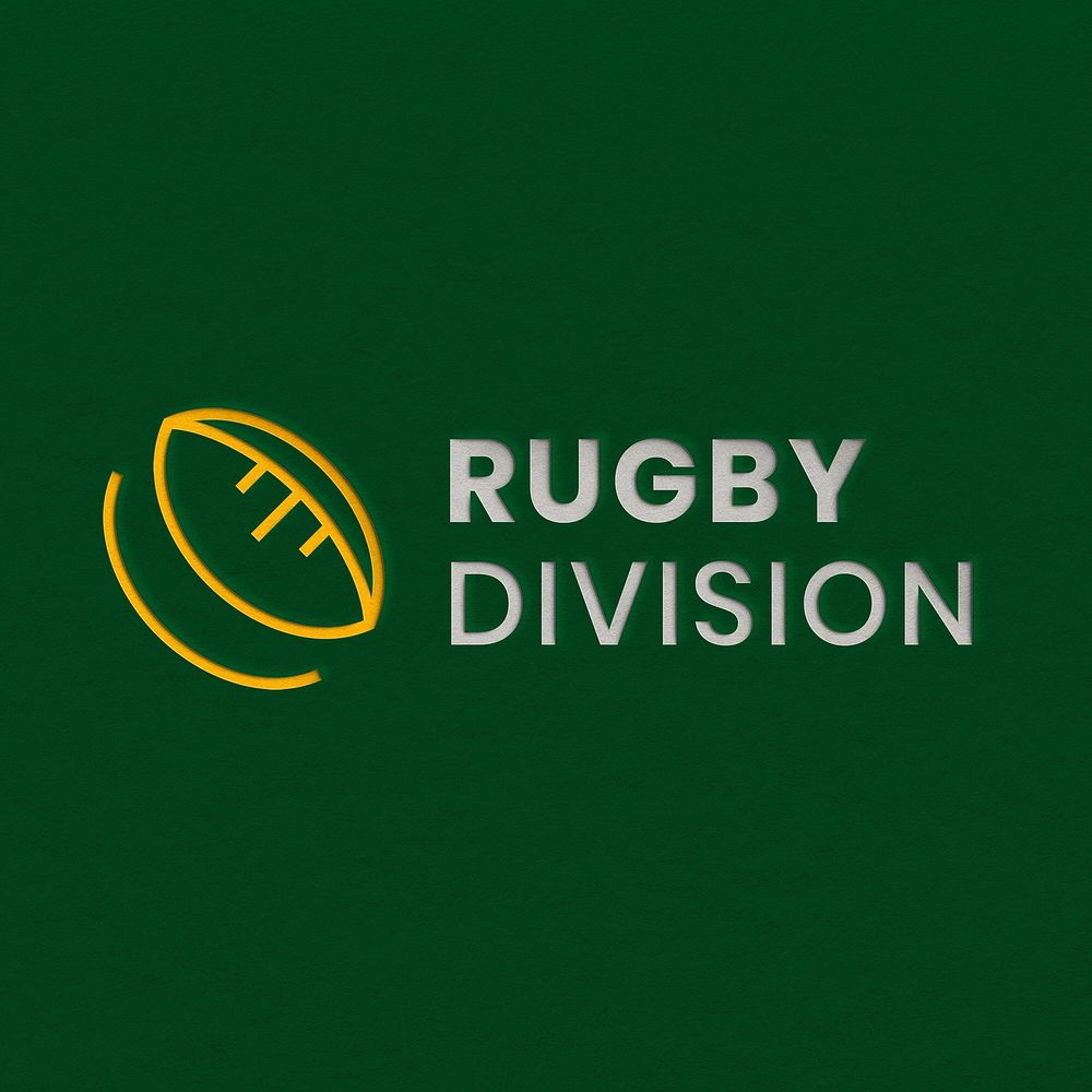 Rugby sports business logo template, realistic and professional design psd