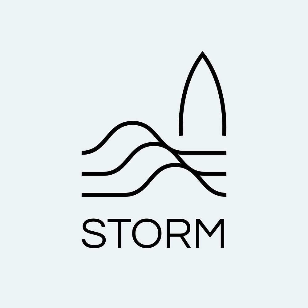 Surfing sports logo clipart, minimal business branding graphic