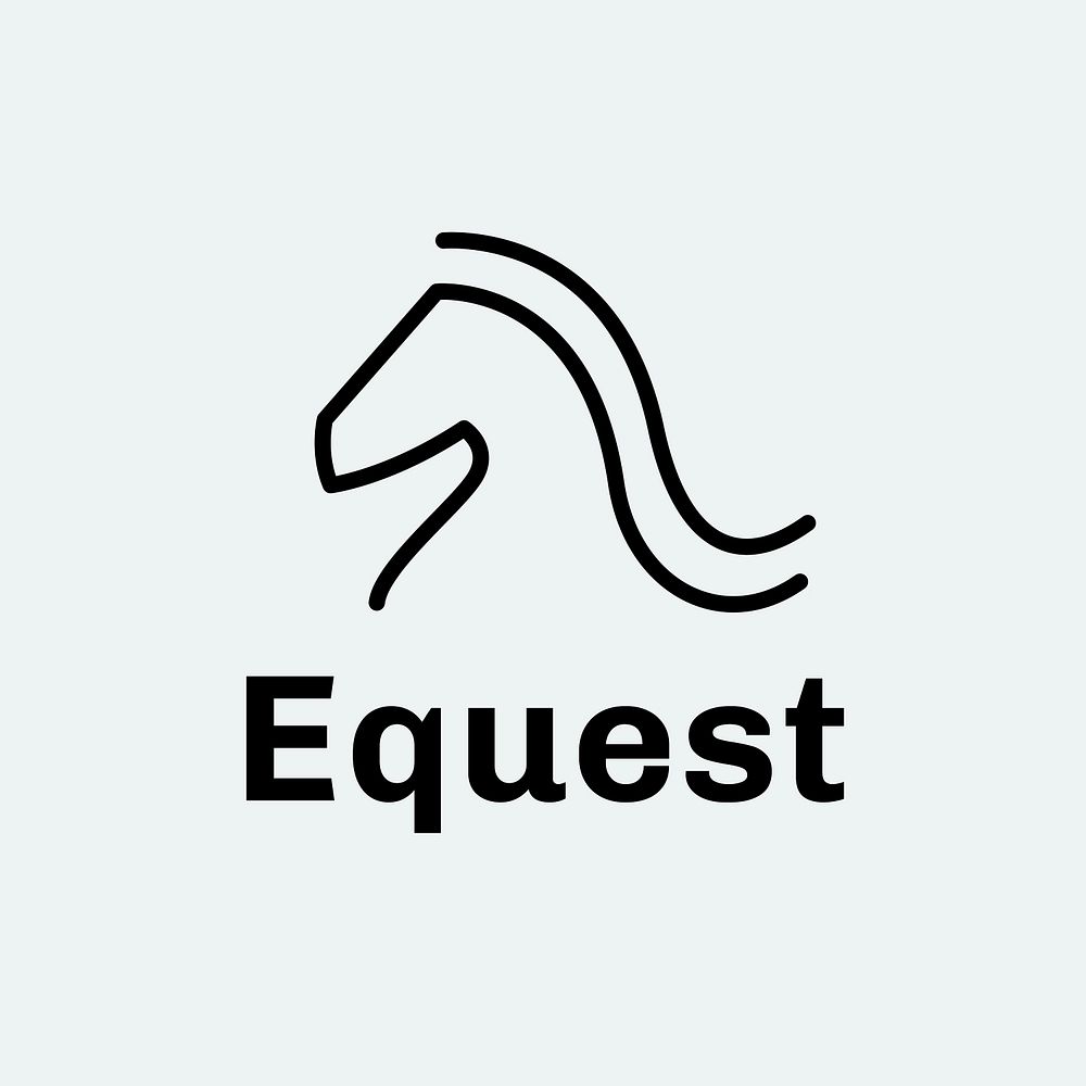 Equestrian club logo clipart, horse riding business, minimal design