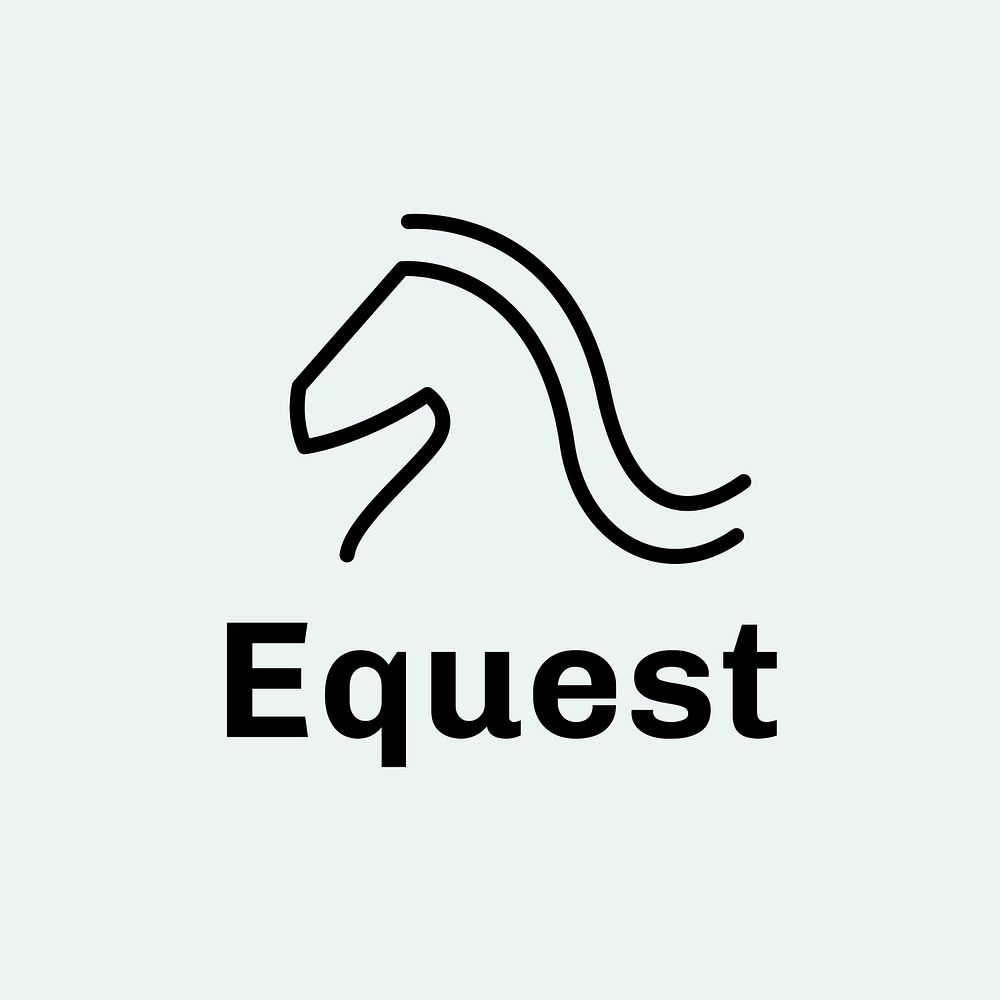 Equestrian club logo template, horse riding business, minimal design psd