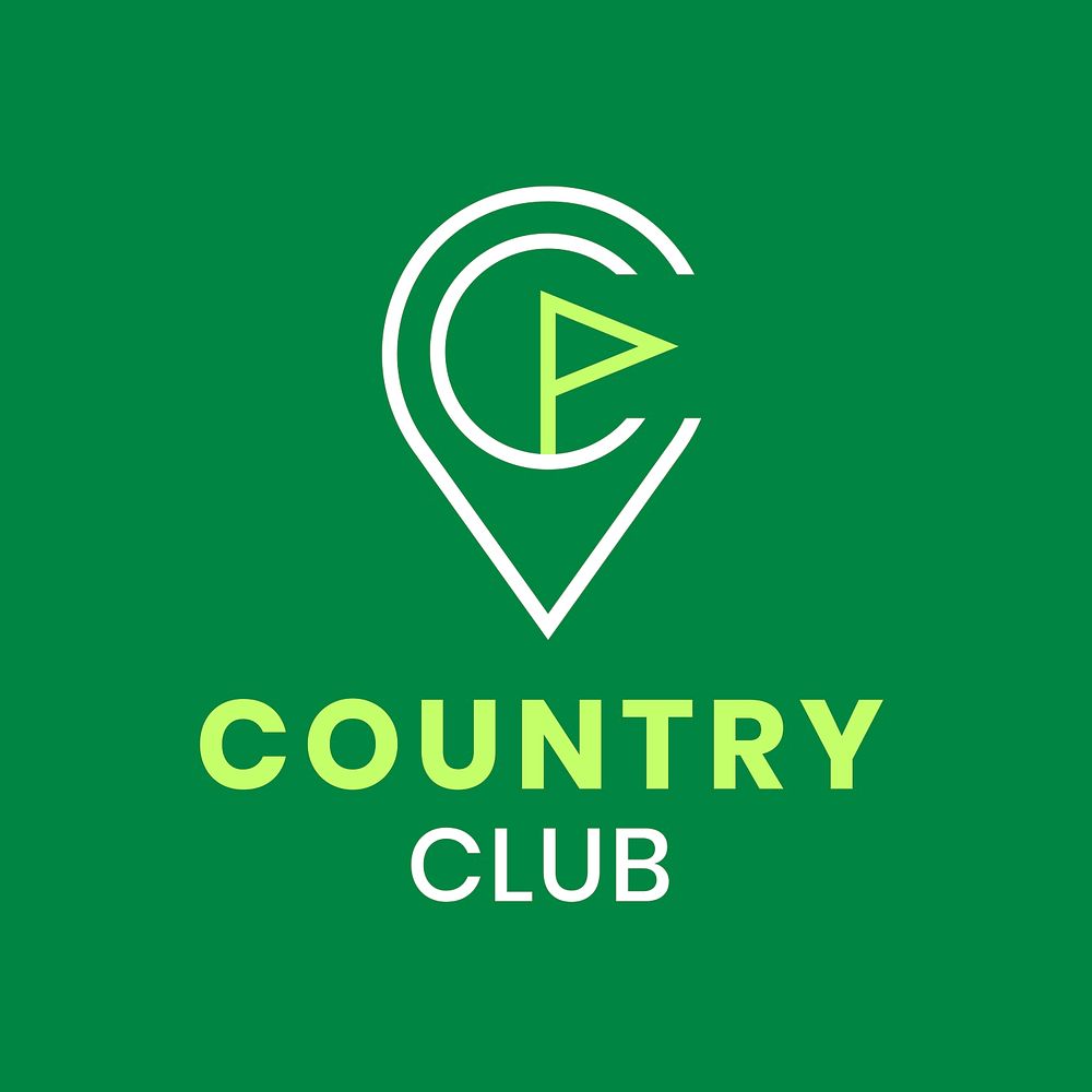 Country golf club logo clipart, professional business graphic