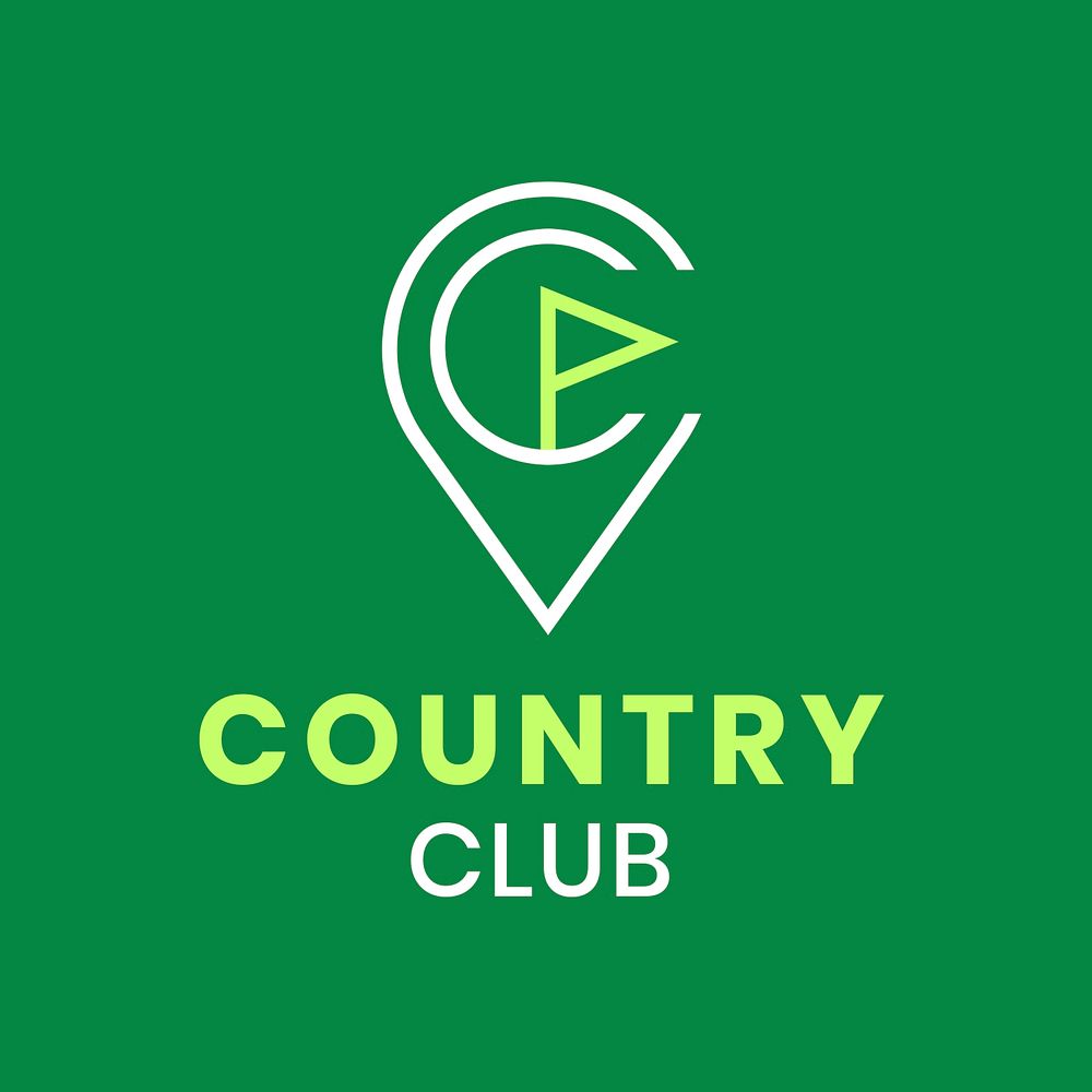 Country golf club logo template, professional business graphic psd