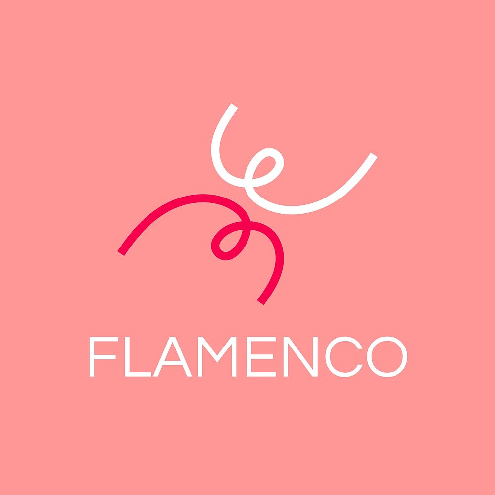 Flamenco dancing logo clipart, sports club graphic in modern design