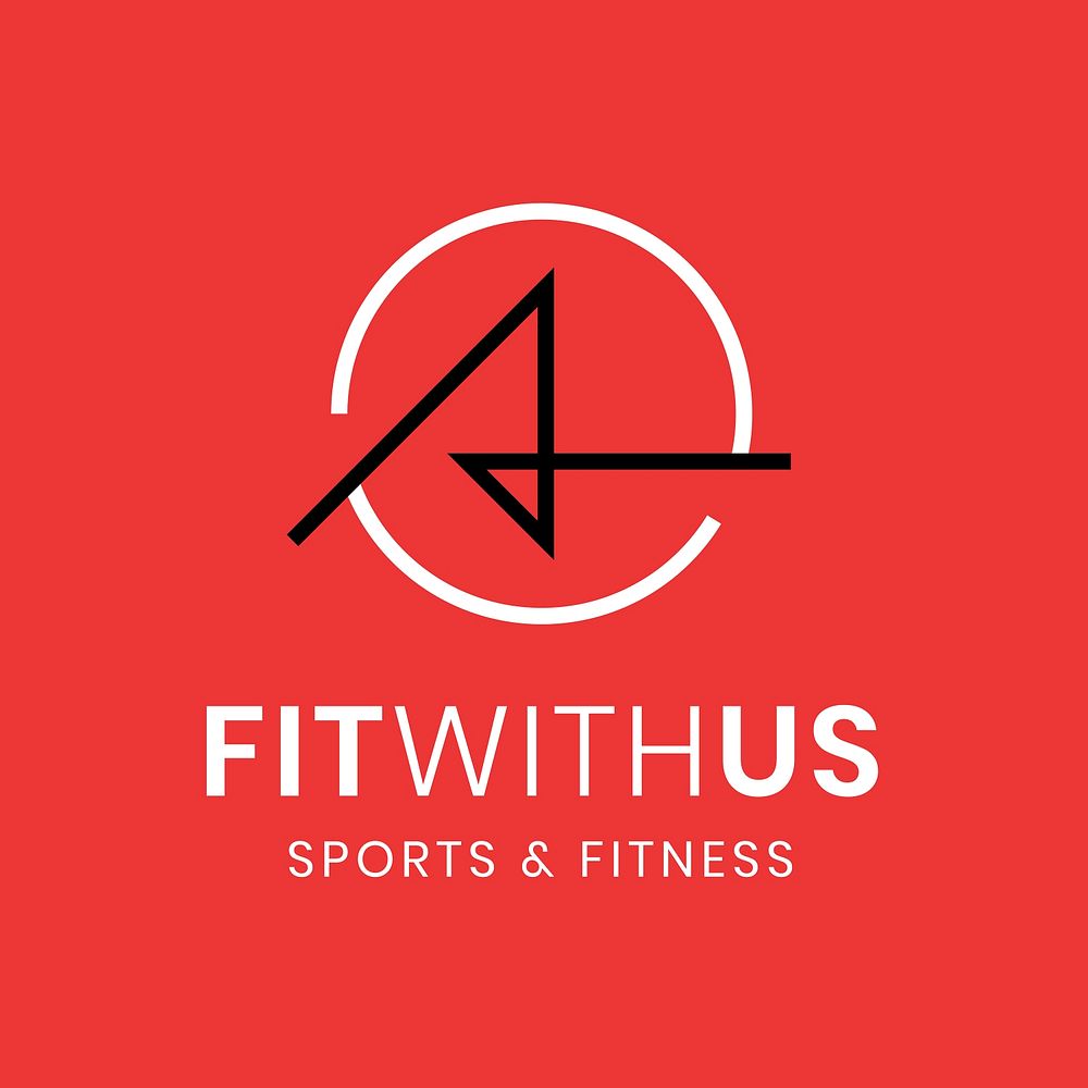 Fitness gym logo clipart, abstract illustration in modern design