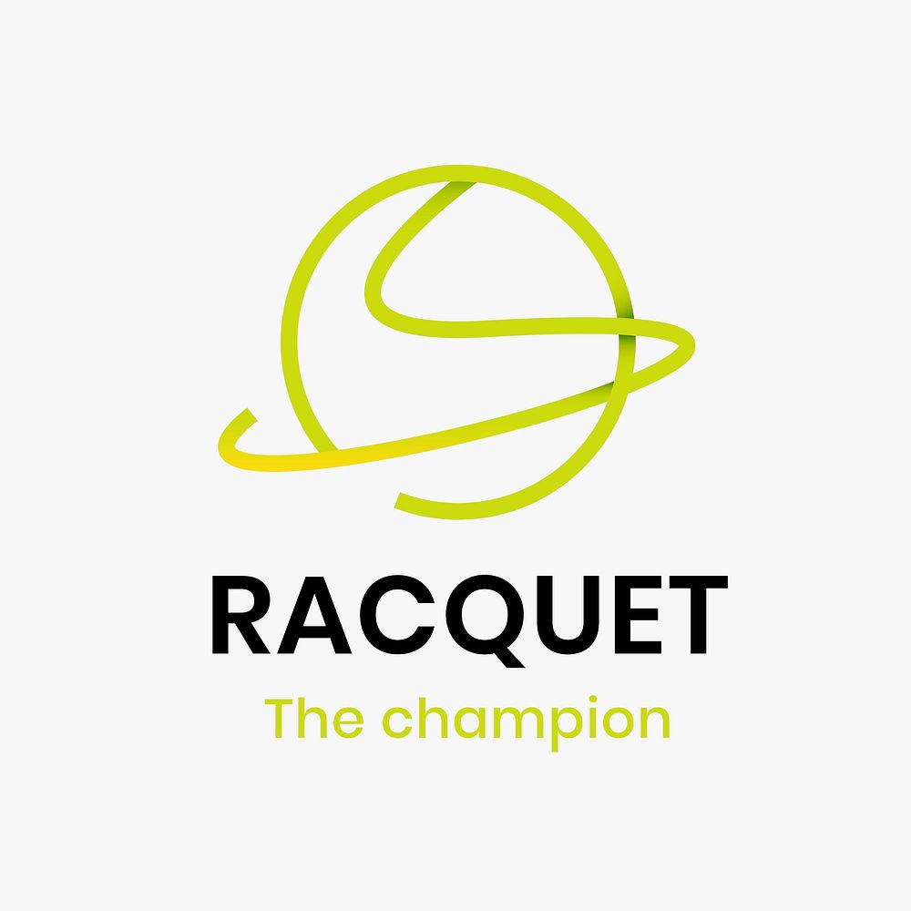 Racquet logo clipart, sports club business graphic in gradient design
