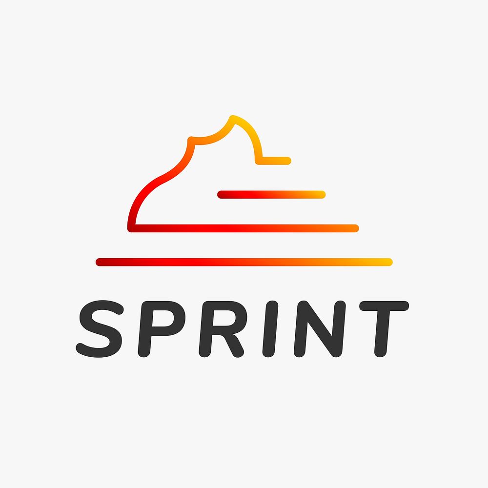 Sports logo clipart, gradient business branding graphic