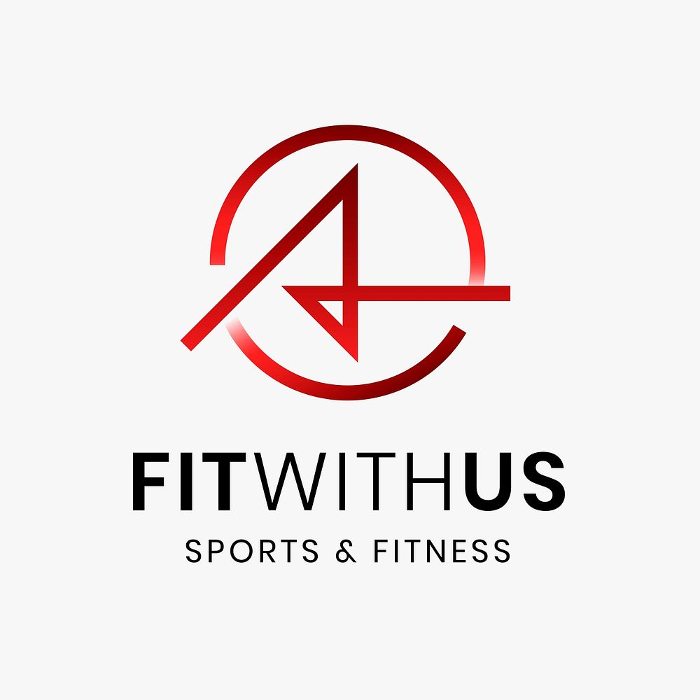 Fitness gym logo clipart, abstract illustration in gradient design
