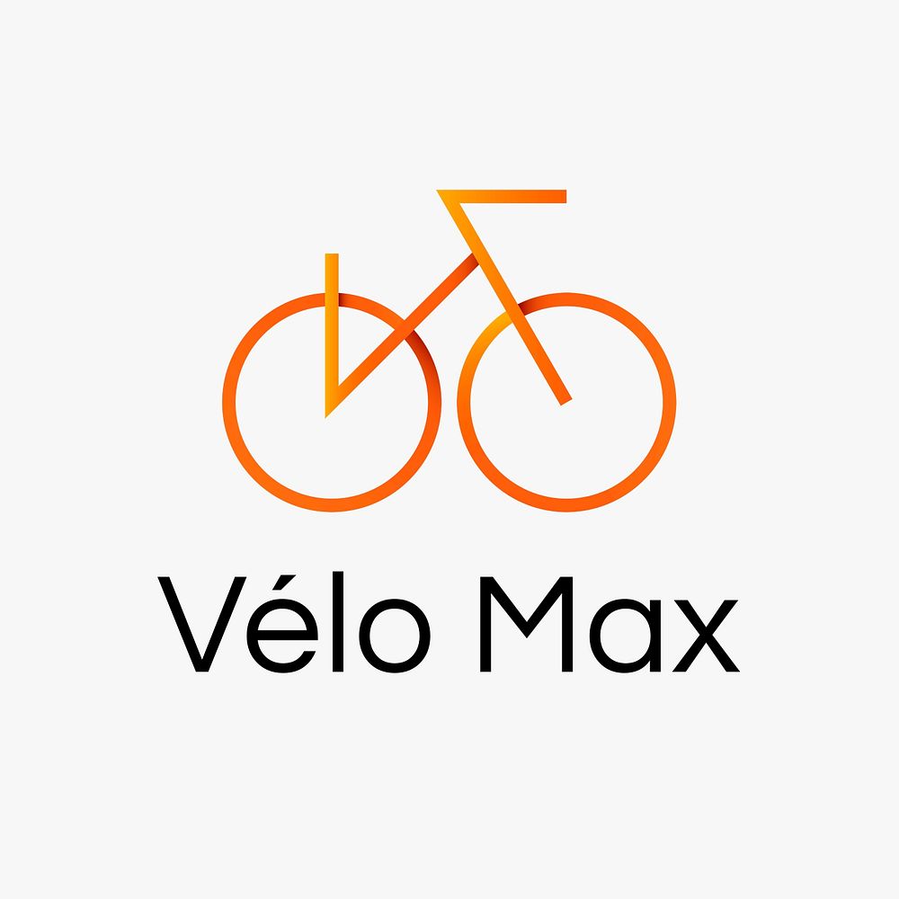 Cycle sports logo template, bicycle illustration in gradient design psd