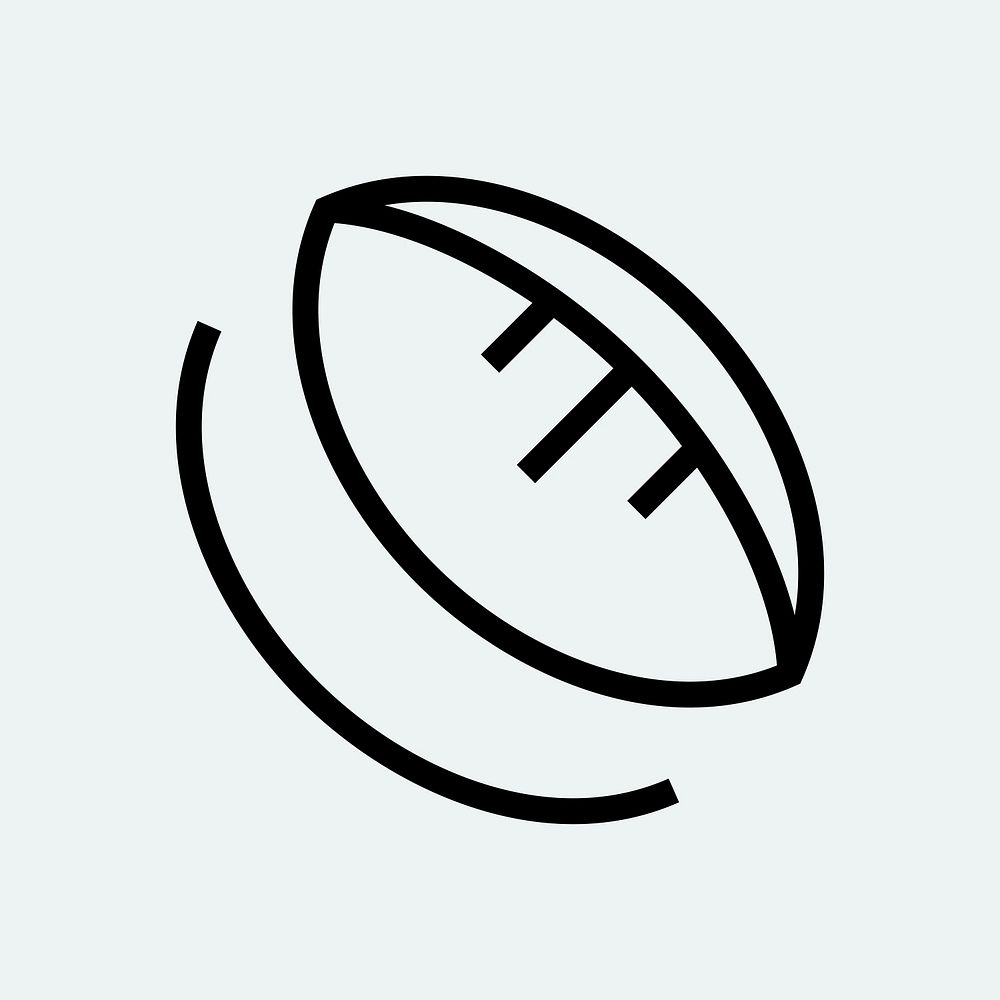 Rugby sports logo element, black minimal illustration