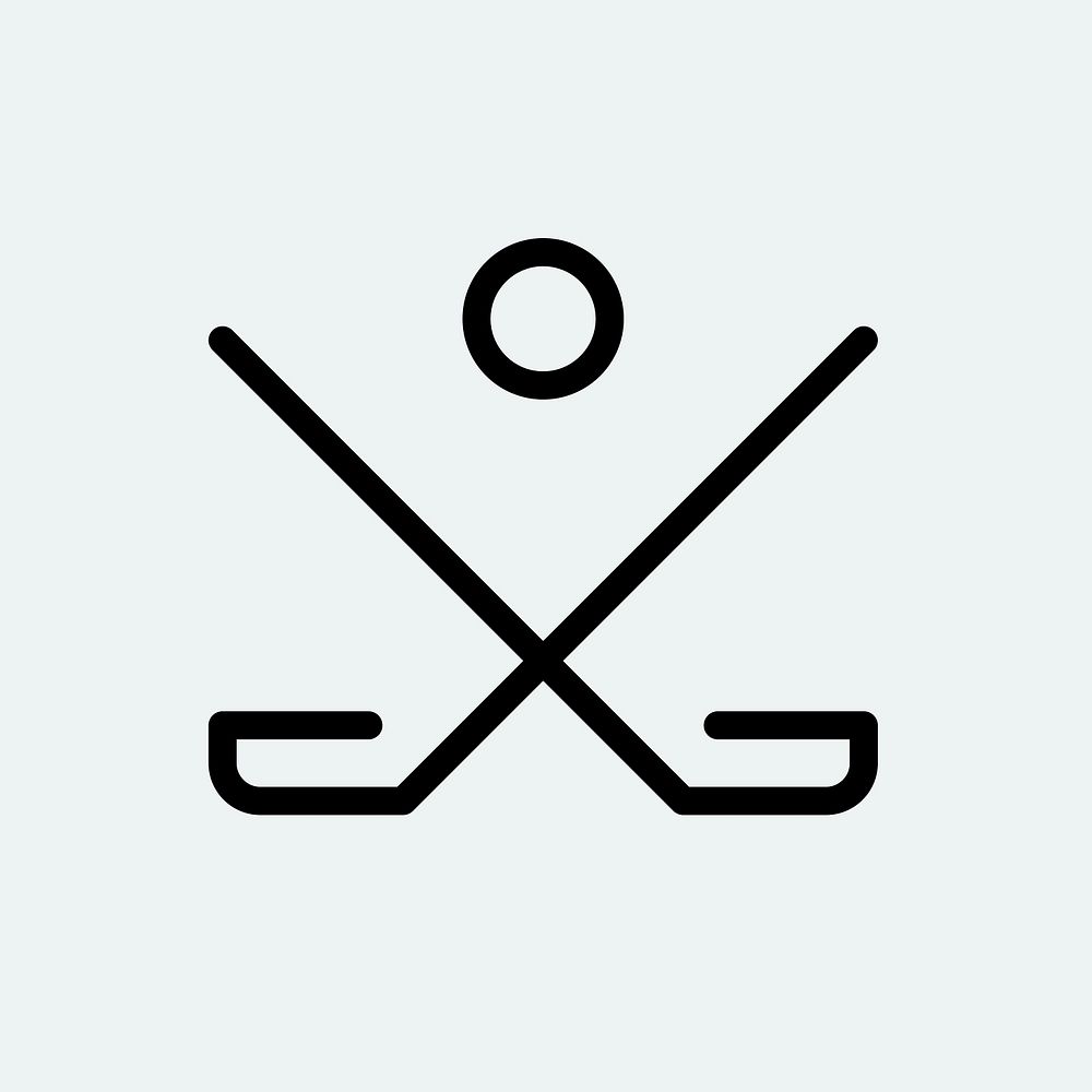 Hockey logo element, sports illustration in black minimal design