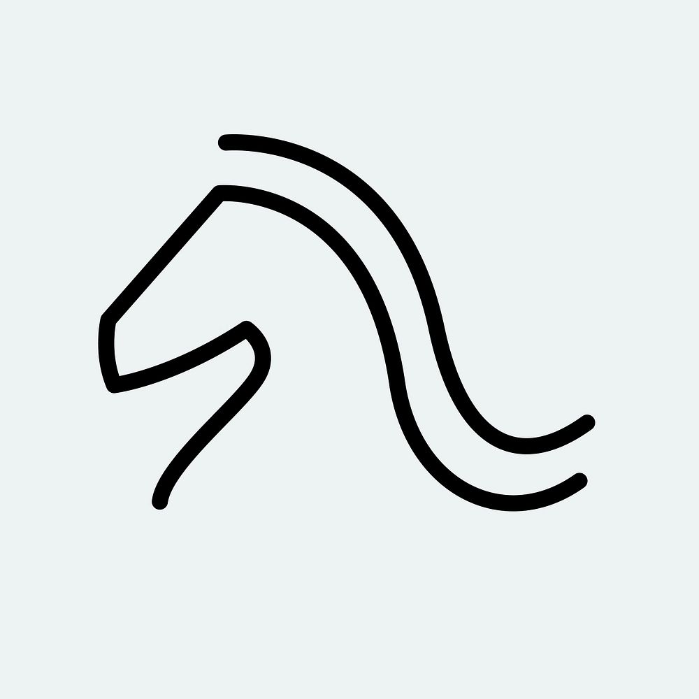 Horse logo element, equestrian sports in minimal design