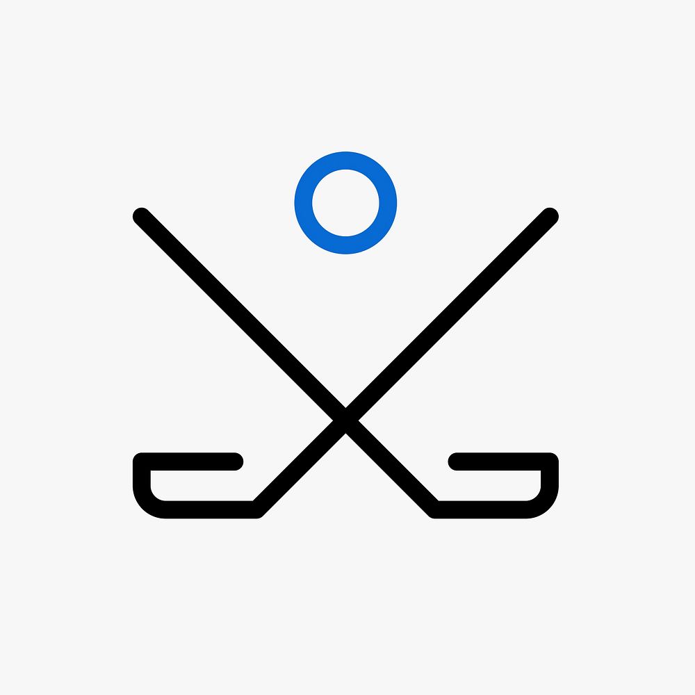 Hockey logo element, sports illustration in black design