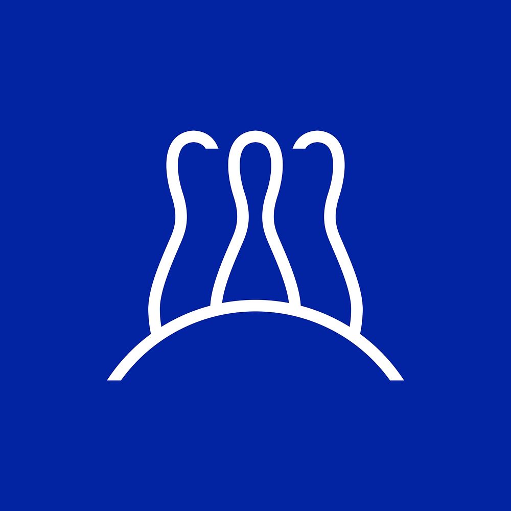 Bowling logo element, sports illustration in white minimal design psd 