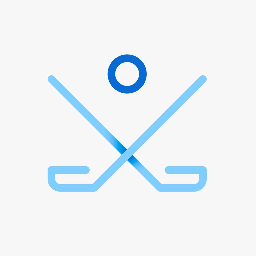 Hockey logo element, sports illustration in blue gradient design psd