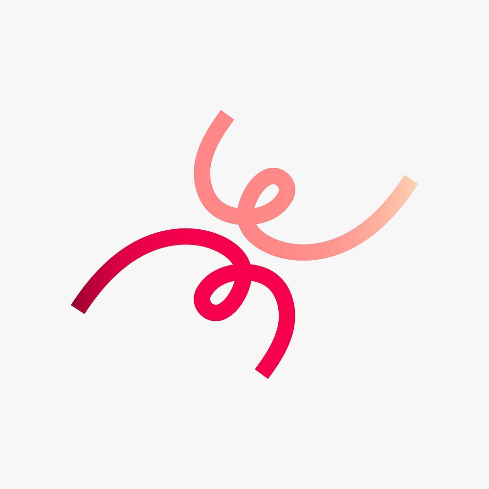 Abstract scribble logo element, pink gradient design
