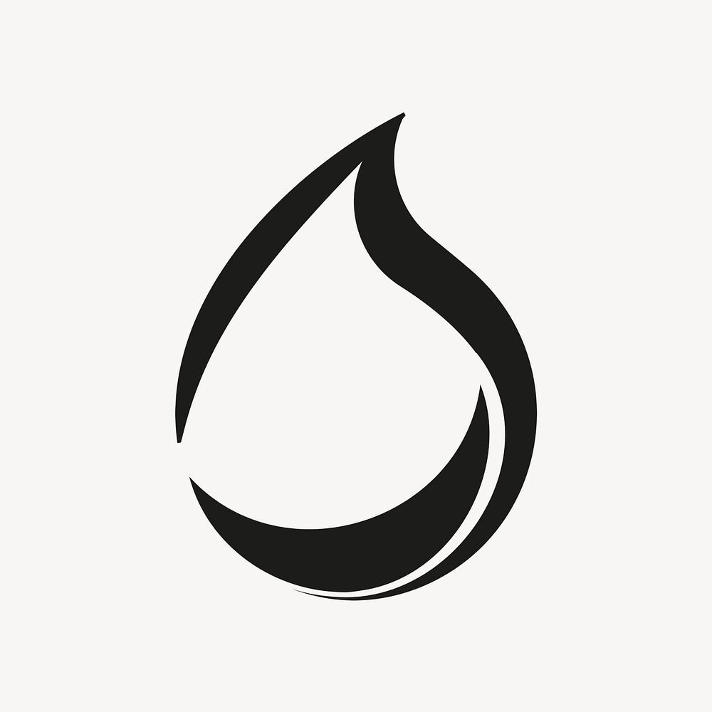 Water drop logo sticker, animated black environment graphic psd