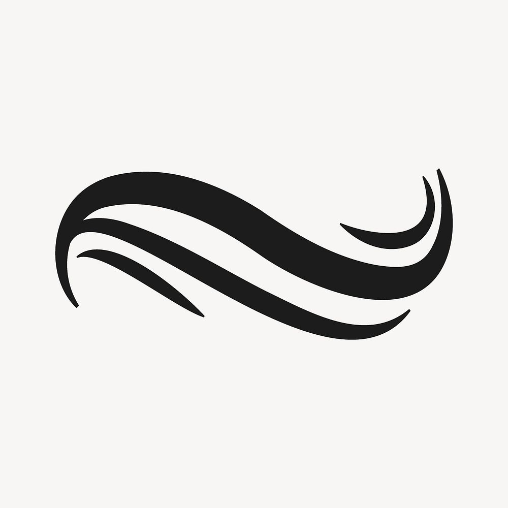 Sea wave clipart, animated water graphic in black and white