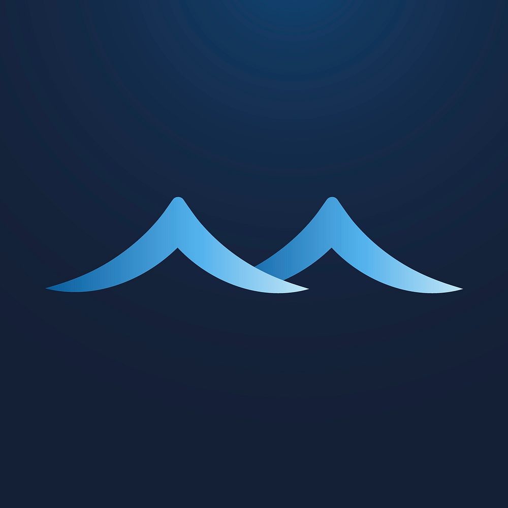 Swirl sea wave clipart, water illustration in blue gradient design
