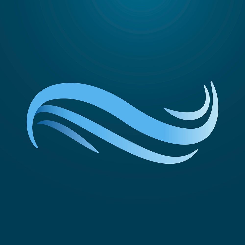 Beach wave clipart, animated water graphic in blue gradient design