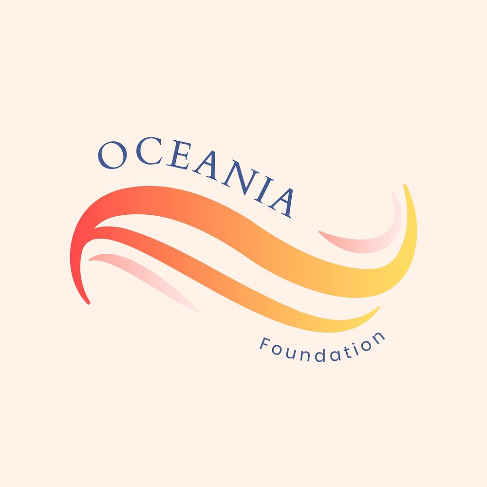 Oceania sea wave business logo, aesthetic water clipart in flat design