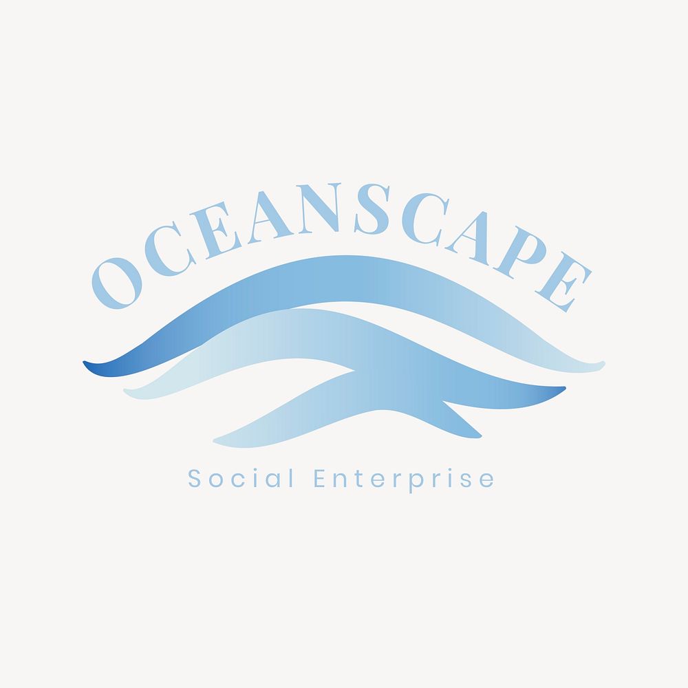 Creative ocean logo template, water illustration for business psd