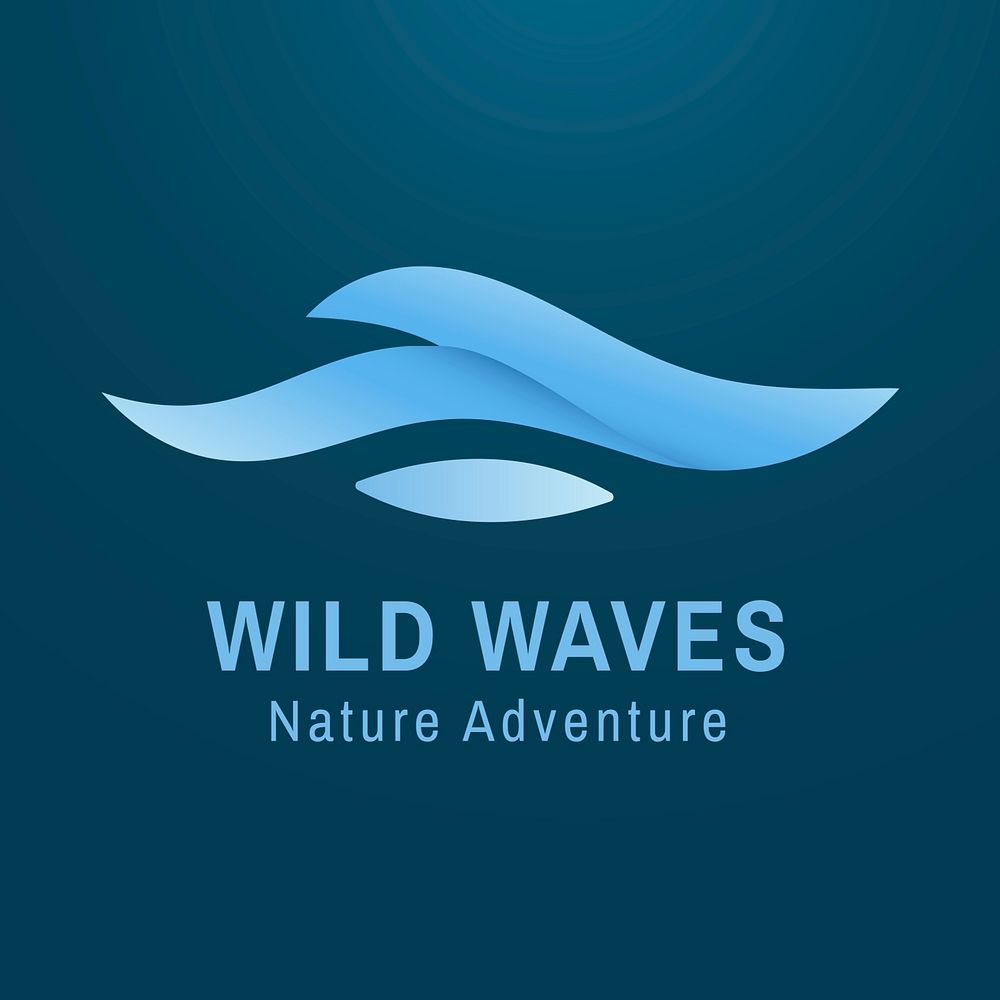 Modern wave logo clipart, creative water illustration for business