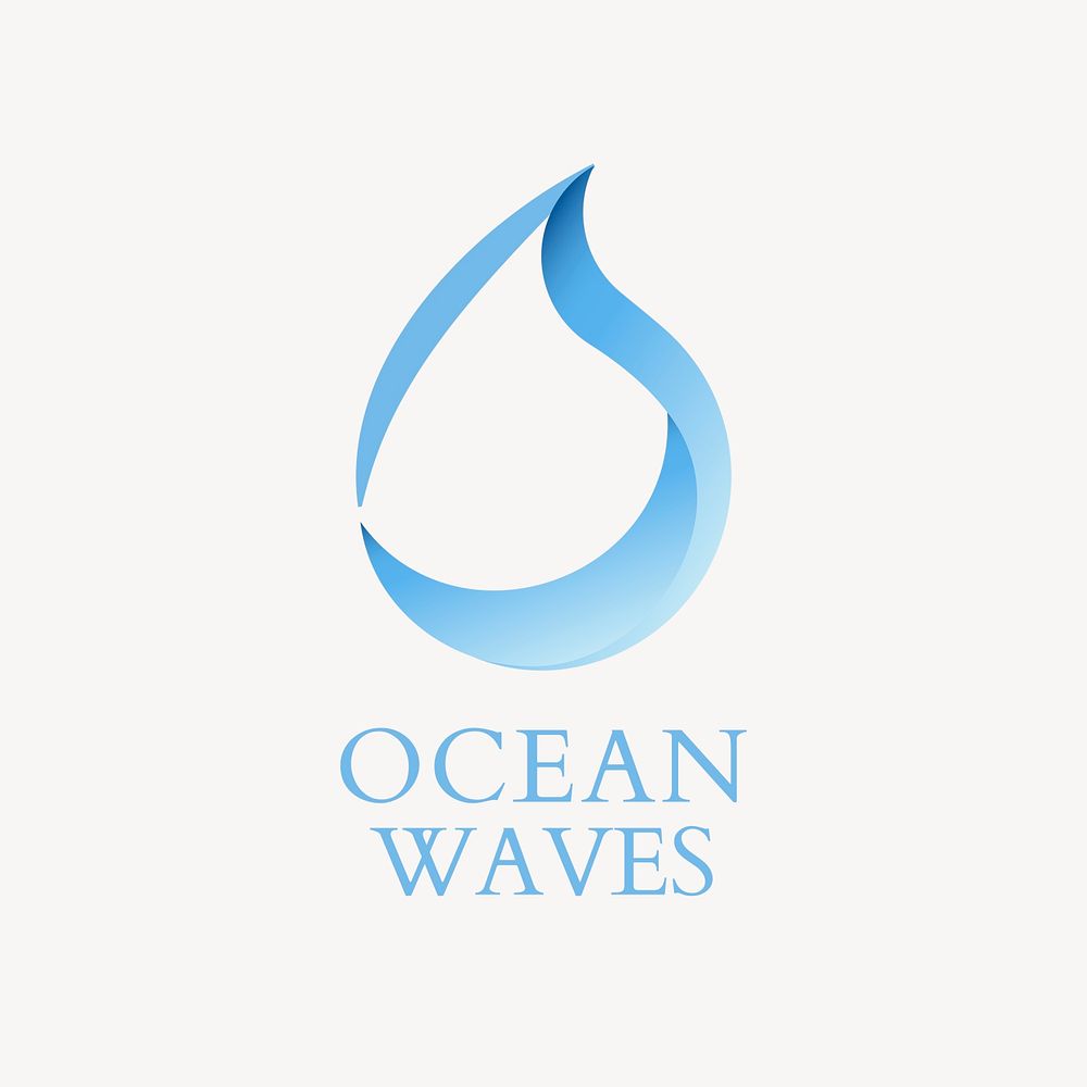 Water drop logo template, water business, animated graphic psd
