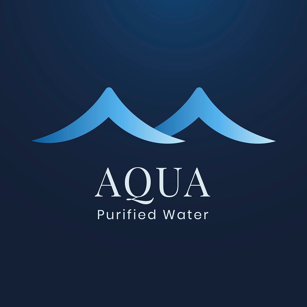 Aqua business logo template, water company, creative blue flat design vector