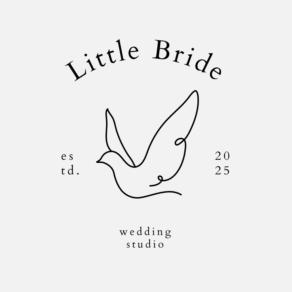 Wedding studio logo, line art illustration