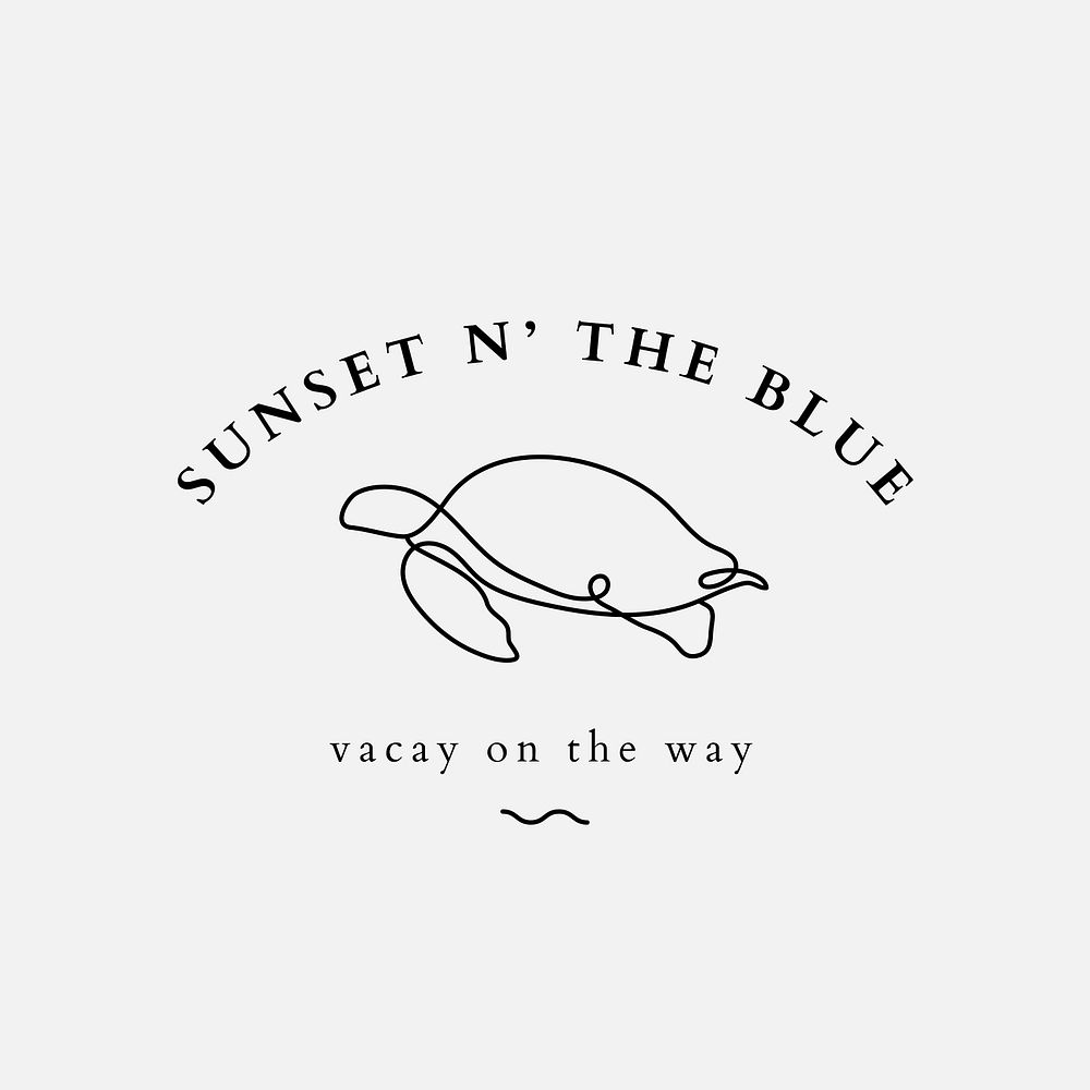 Turtle logo, line art illustration