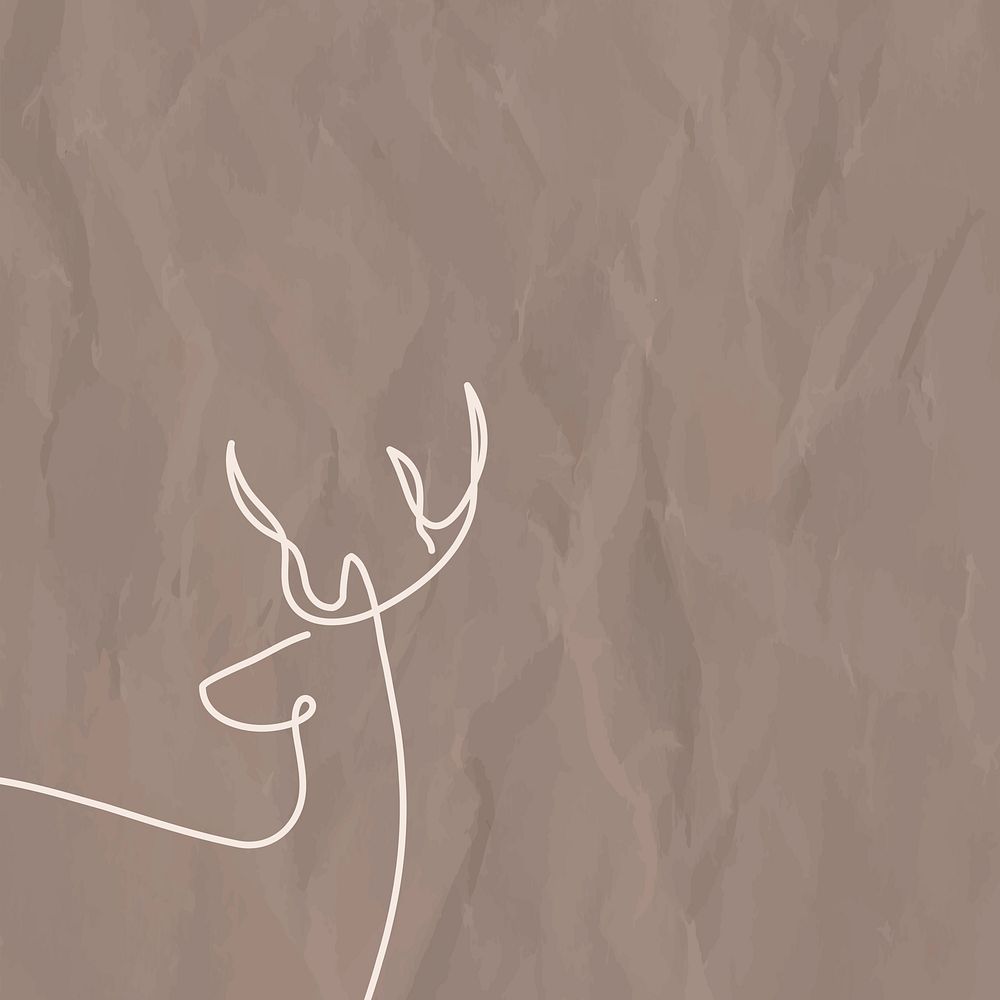 Minimal deer background, aesthetic design vector